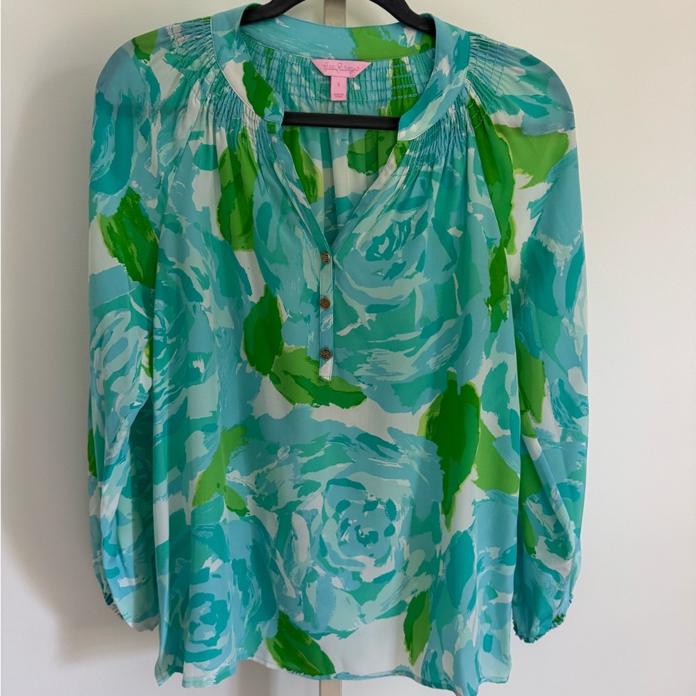 Lilly Pulitzer Elsa Top Blue & Green